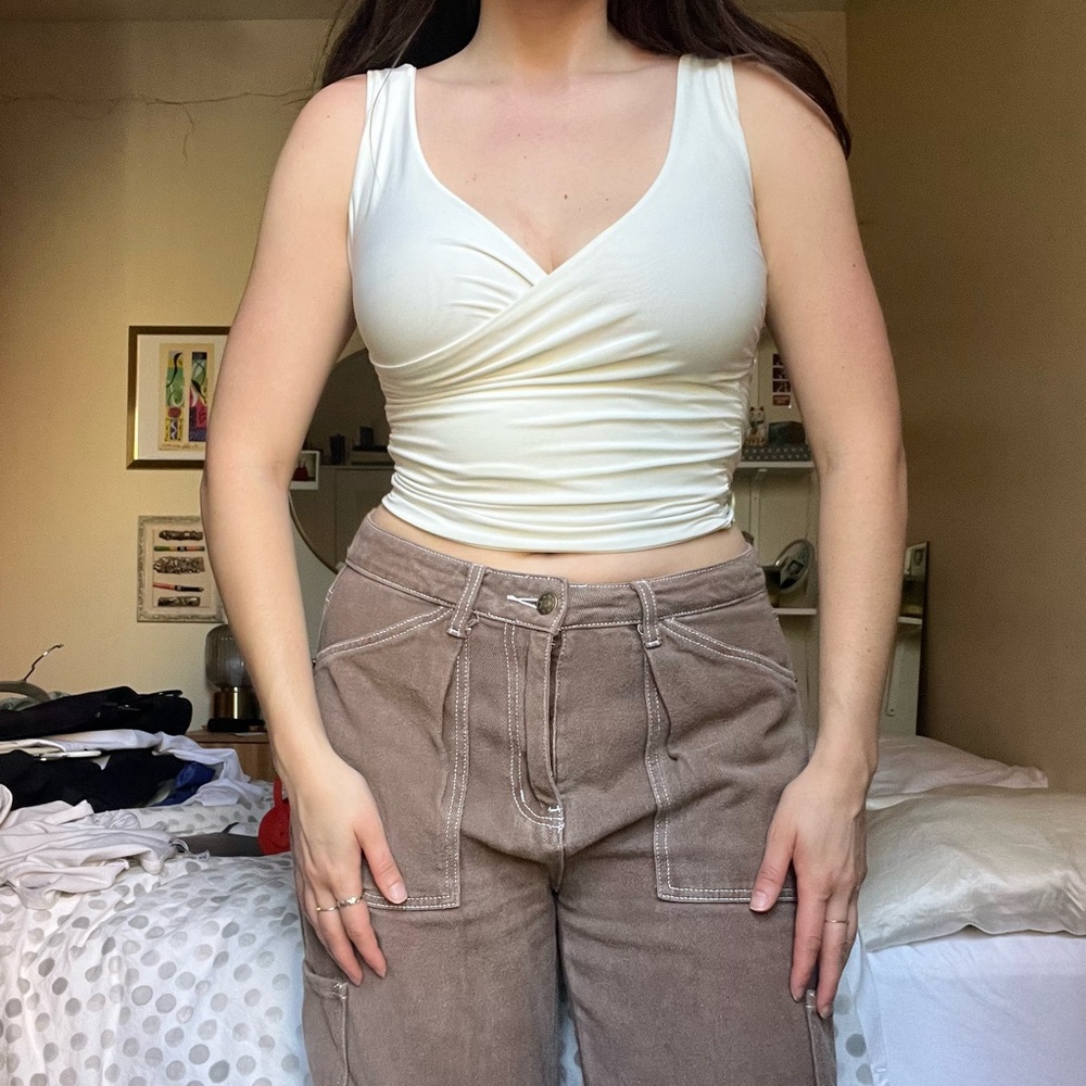 White Nasty Gal wrap top